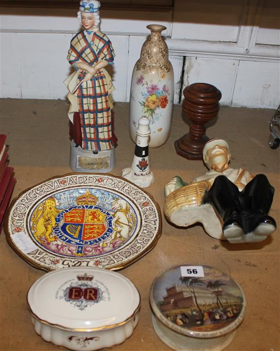 Crystal Palace pot lid & mixed ceramics